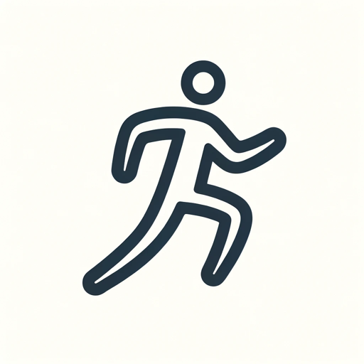 Iconic representation of an individual running, symbolizing the active pursuit of fitness and wellness as part of a Montessori-inspired holistic approach to health.