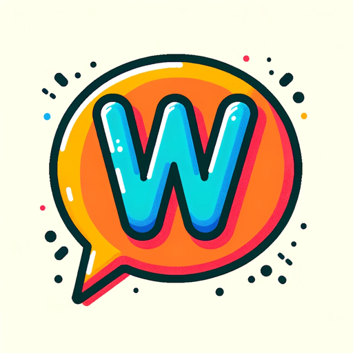 Illustration of a speech bubble with a vibrant letter 'W' representing the focus on word play in a Montessori workshop setting influenced by ChatGPT.