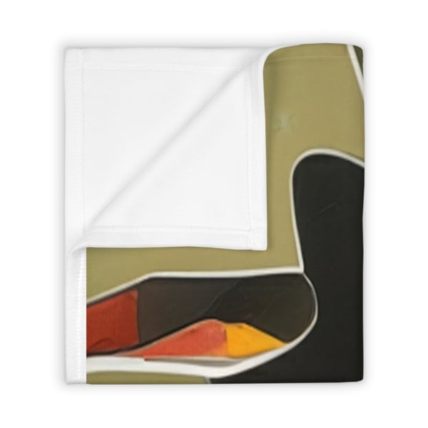 A Montessori Artistry Discovery Soft Fleece Blanket featuring a portion of abstract digital artwork, ready for cozy snuggles.